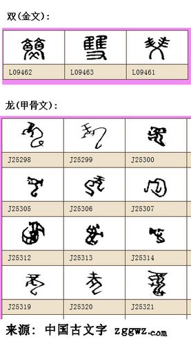 甲骨文中【双】和【龙】字怎么写?