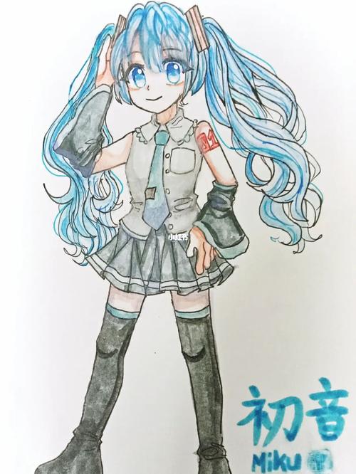 初音未来_水彩画_绘画_动漫_手绘_初音未来_兴趣爱好