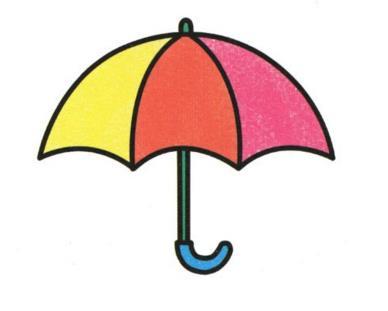 雨伞简笔画图片-彩色的雨伞