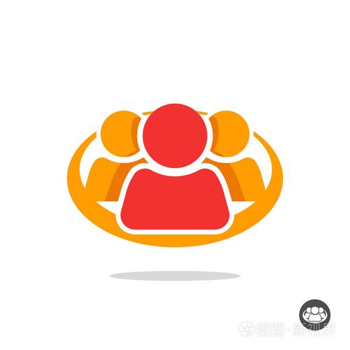 组的三个人 logo 标志,组织图标符号