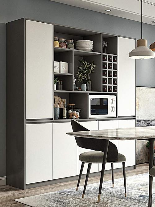 轻奢奢风餐边柜酒柜一体靠墙高款定制家用简约餐边柜