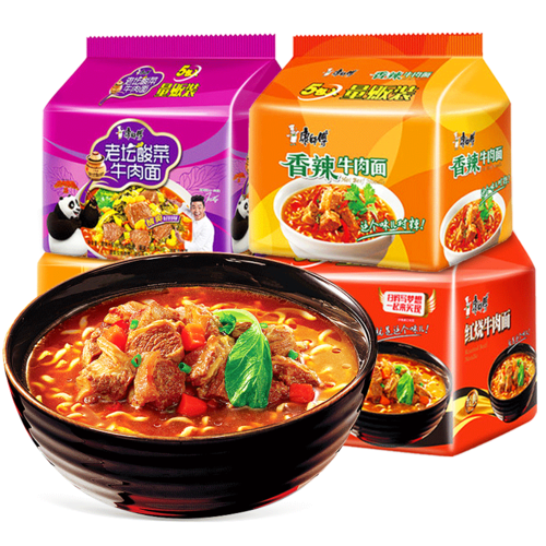 康师傅方便面袋装大食袋红烧牛肉牛肉面面面速食代餐