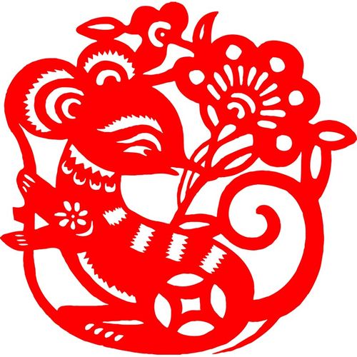 老鼠剪纸成品儿童手工剪刻纸红纸窗花剪纸中国风春节鼠年新年剪纸