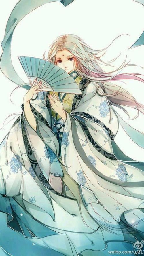 求拿着扇子的古风美男图片