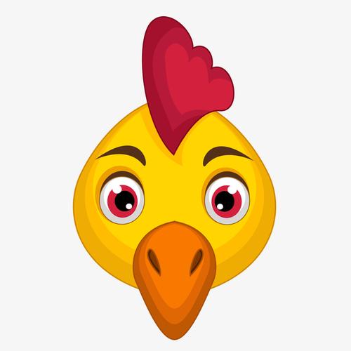 矢量手绘卡通小鸡头