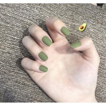 显白磨砂美甲片成品假指甲贴片可拆卸女美甲穿戴式哑光纯色指甲贴果