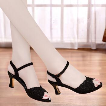 百丽belle旗下联名款2022年新款中跟时装凉鞋鱼嘴妈妈细跟高跟女鞋