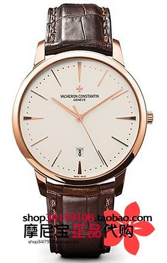 江诗丹顿传承18k玫瑰金日历机械男表85180/000r-9248商品图片价格