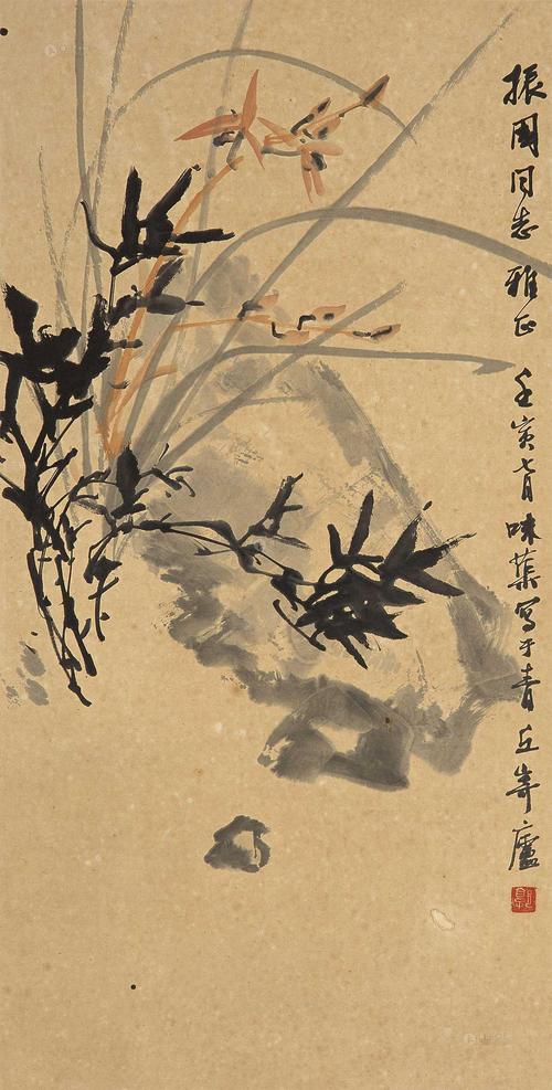 00561962年作三友图立轴设色纸本