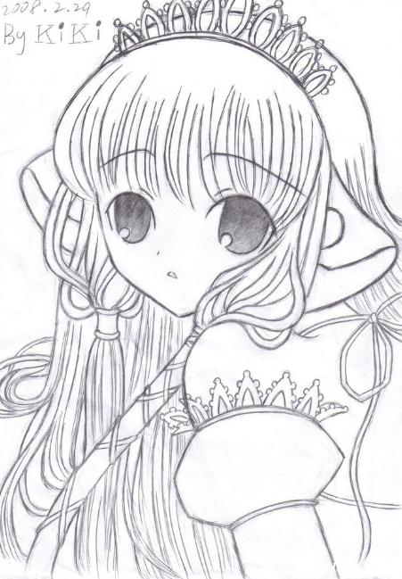 人物画卡通少女简笔画