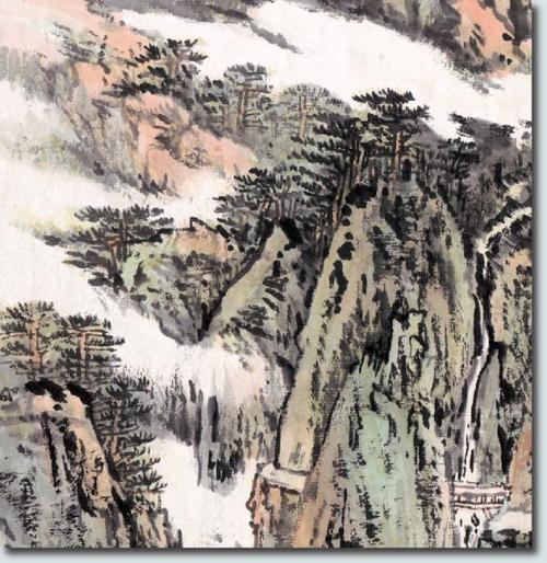 陆俨少 旧貌换新颜 山水画 名家字画 国画 办公室客厅