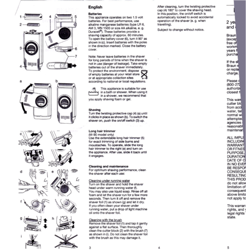 博朗剃须刀说明书