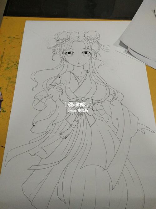 古风动漫:)还是线稿好看_动漫_古风_画画_与动漫的日常_文化_绘画