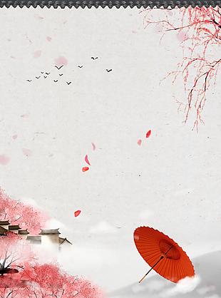 清新淡雅古风背景