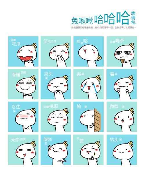 兔啾啾哈哈哈表情包(微信动态表情)