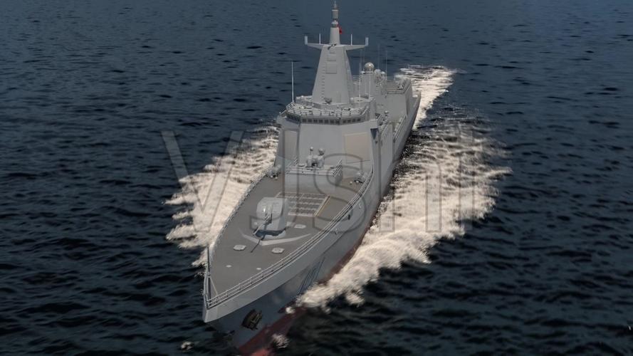 055型导弹驱逐舰首舰南昌舰在大海航行_1920x1080_高清视频素材下载