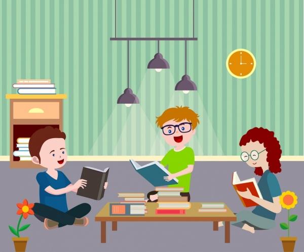 图青年读书彩色动画研究