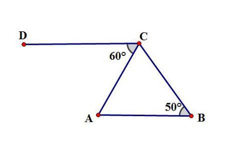 如图角b=50度,角a 10度=角acb,角acd=60度 求证ab//cd