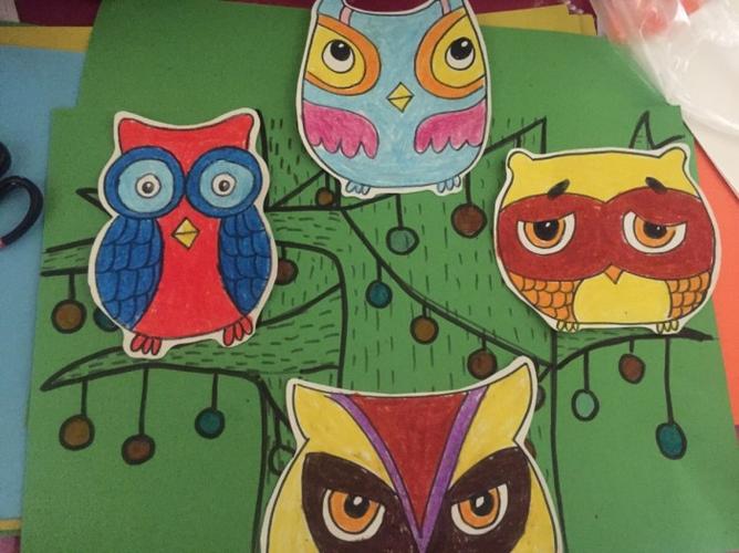 大班剪贴画猫头鹰