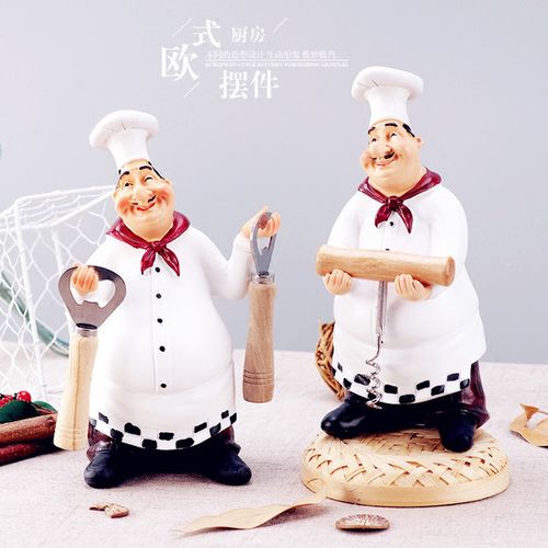 [萝蔓家居] 欧式创意厨师摆件家居客厅酒柜吧台个姓摆设蛋糕店铺装饰