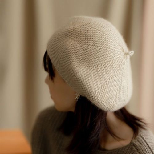 芳慈推荐款式 秋冬加厚手编羊绒加厚贝雷无染色贝雷帽