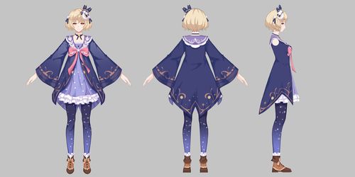 角色服装设计三视图(长期大量)