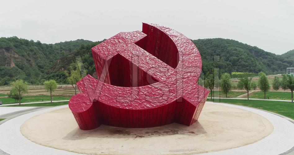 4k延安南泥湾大党徽雕塑06_4096x2160_高清视频素材下载(编号:4968318