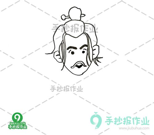 卡通画 专辑 庆余年人物系列卡通画 庆帝简笔画    画上浓浓的眉毛和