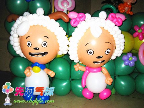 喜羊羊生日气球布置