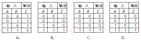 下面哪一个是或门的真值表