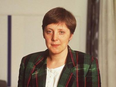 默克尔1991年时的照片