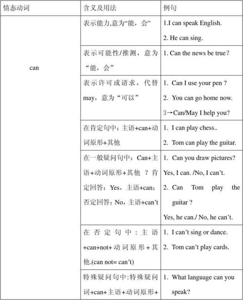 情态动词can的用法