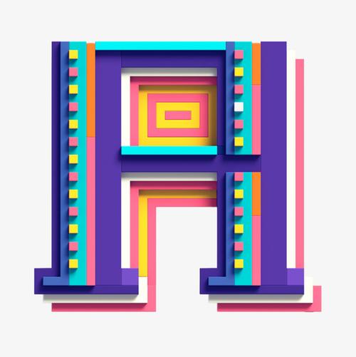 卡通手绘英文字母h
