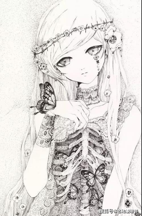 动漫人物铅笔画作品