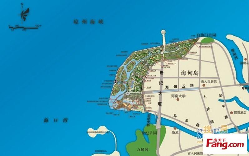 大爱美丽沙新世界·美丽沙项目位于海口市海甸岛西部,总用地220