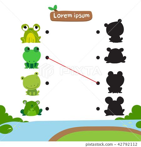 图库插图: frog matching game vector design