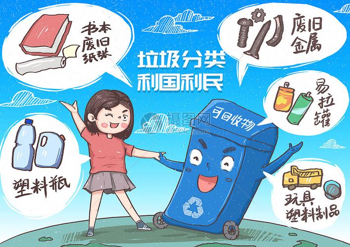 垃圾分类可回收物讲解漫画