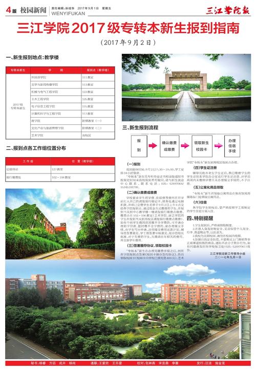 三江学院2017级专转本新生报到指南