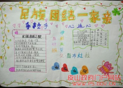 三进两联一交友民族团结一家亲手抄报 民族一家亲手抄报