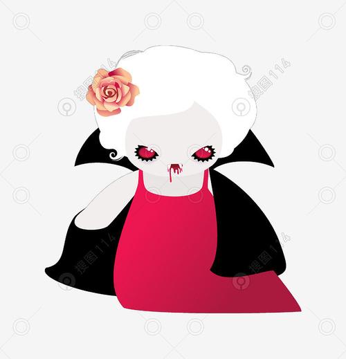 标签:万圣节卡通手绘节日黑色妖怪血玫瑰