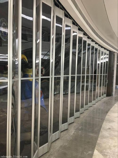 厂家直销铝合金防盗推拉门 商铺水晶推拉门 可定制水晶折叠门