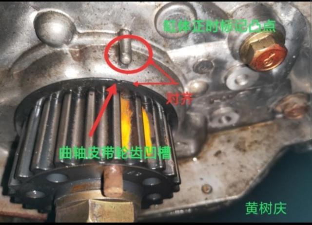 长安欧诺(honor)4g15v发动机正时标记