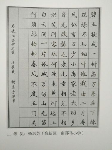 教师硬笔书法作品格式