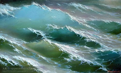 高清一组描绘海浪的精品油画欣赏