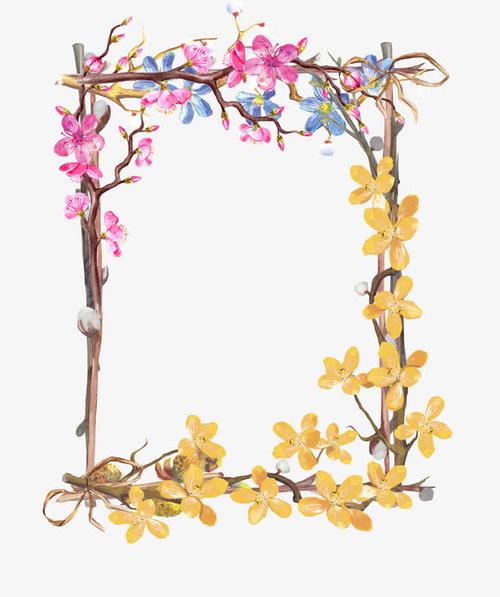 手绘植物花框