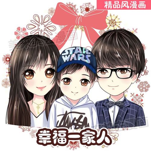 q版头像卡通人物形象logo设计真人照片转手绘漫画定制作情侣微信-淘宝
