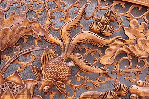 扇形6 米 1 香樟 玄关背景墙装饰客厅墙壁挂画挂屏牌匾透雕 东阳木雕