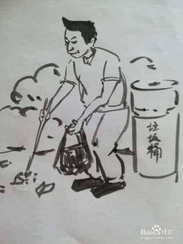 捡垃圾简笔画