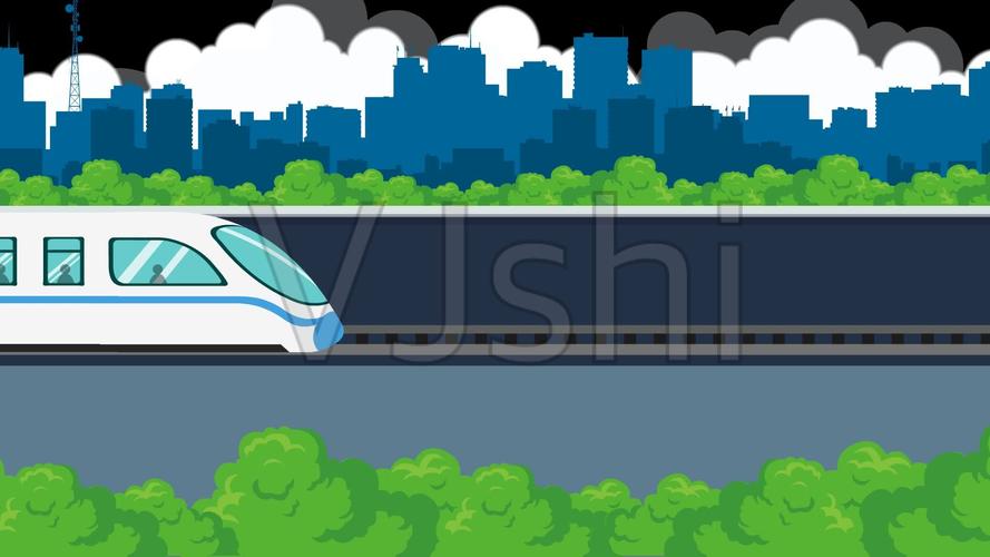 带通道卡通高铁飞驰_1920x1080_高清视频素材下载(编号:5567768)_影视