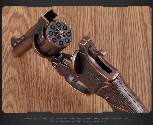 圣诞节左轮仿金属 左轮砸子炮枪全金属大号合金纸火炮转轮儿童玩具1